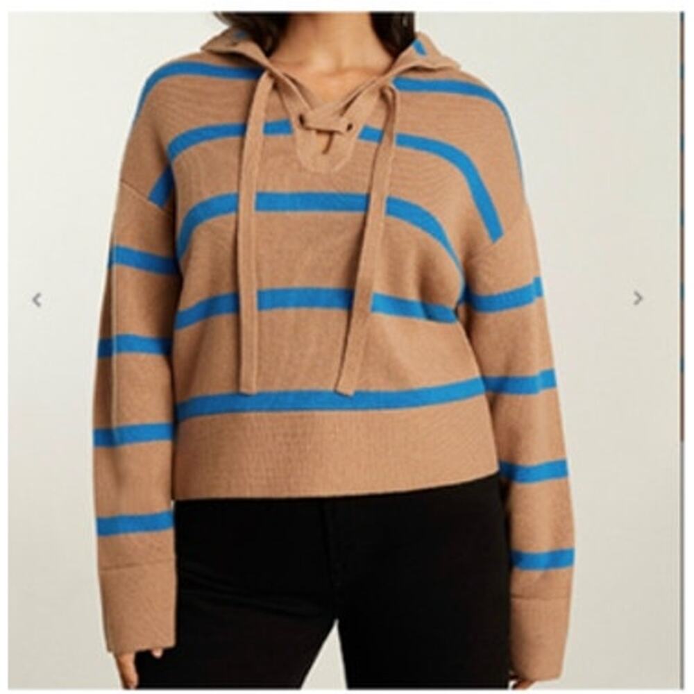 Everlane NWT The Lace-Up Wool/Organic Cotton Pullover Sweater Small